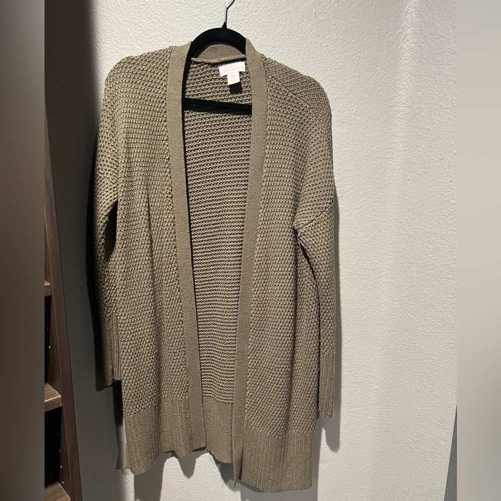 if it were me Tan Chunky Knit Cardigan Sweater